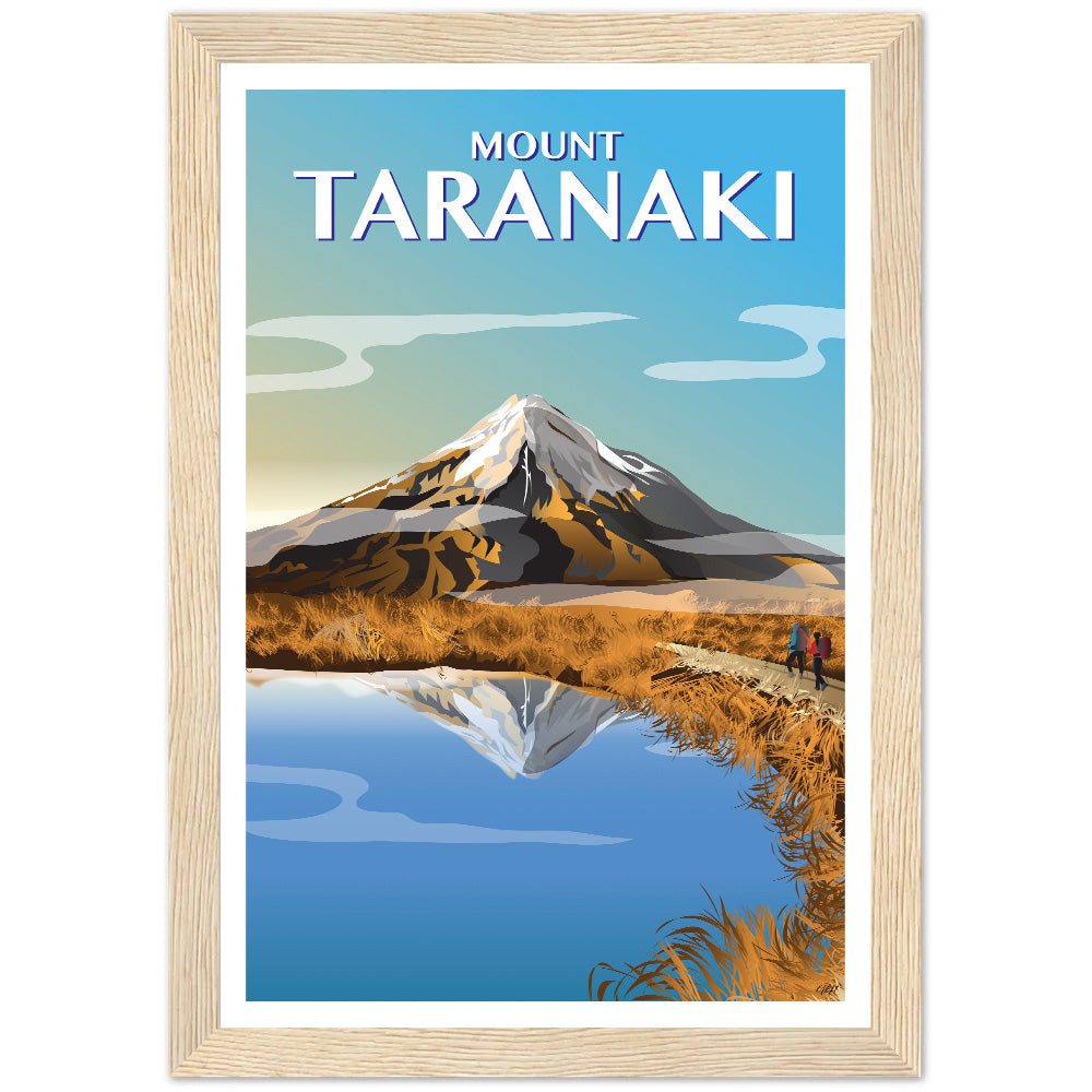 Mount Taranaki, Autumn Travel Poster, New Zealand