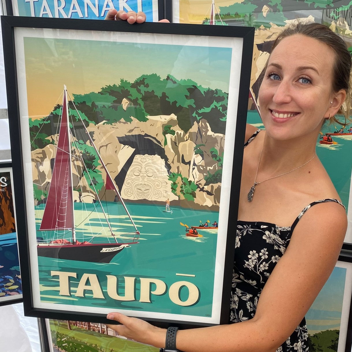 Taupō Ngātoroirangi Rock Travel Poster, New Zealand
