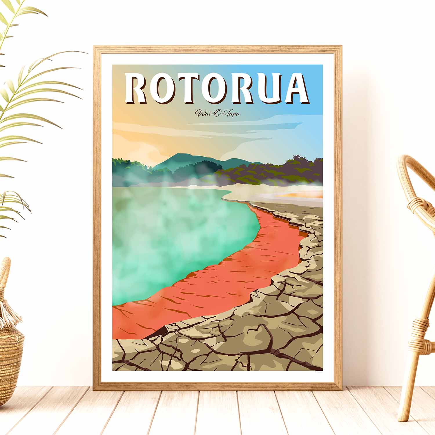 Rotorua Waiotapu New Zealand Travel Poster