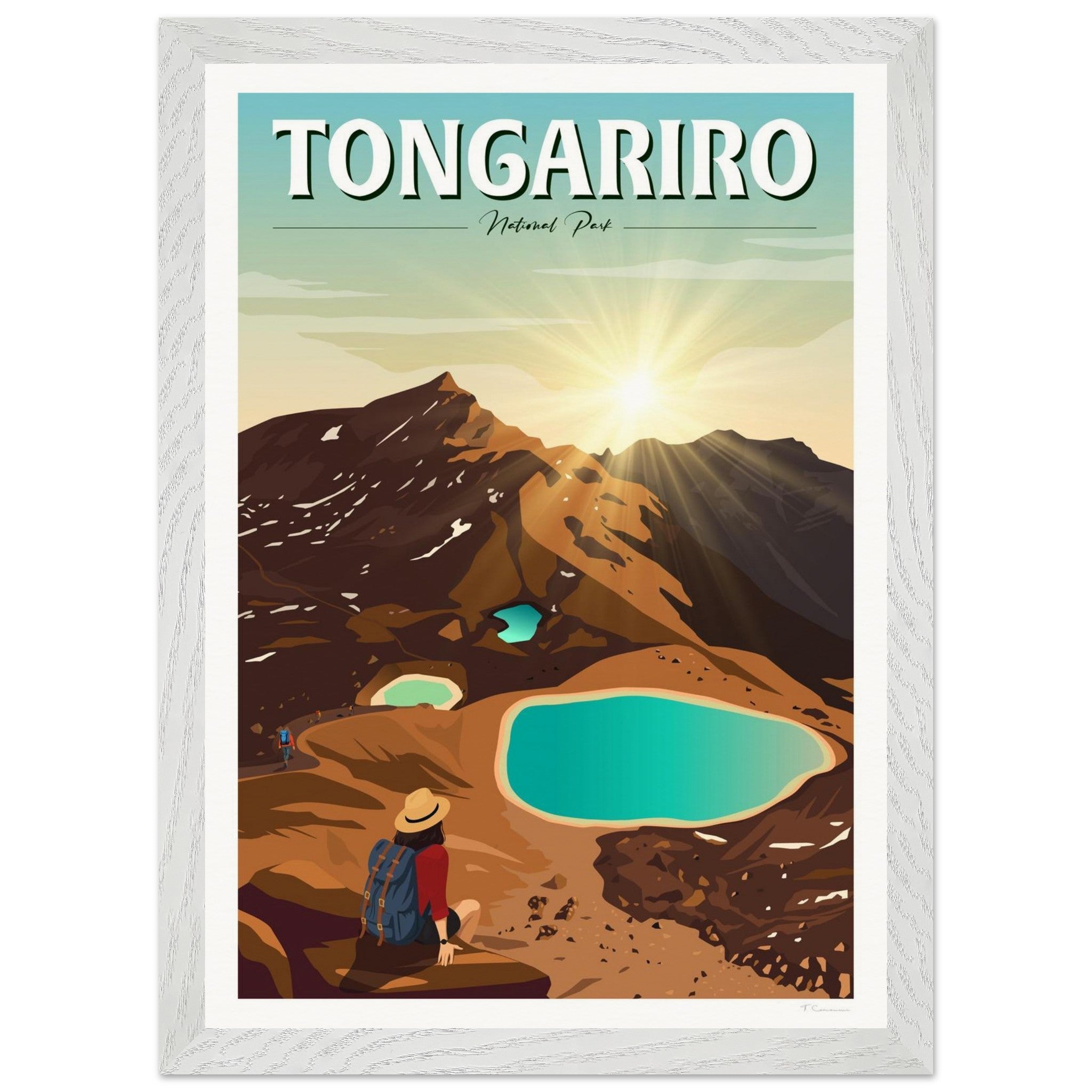 Tongariro National Park - Travel Poster of New Zealand
