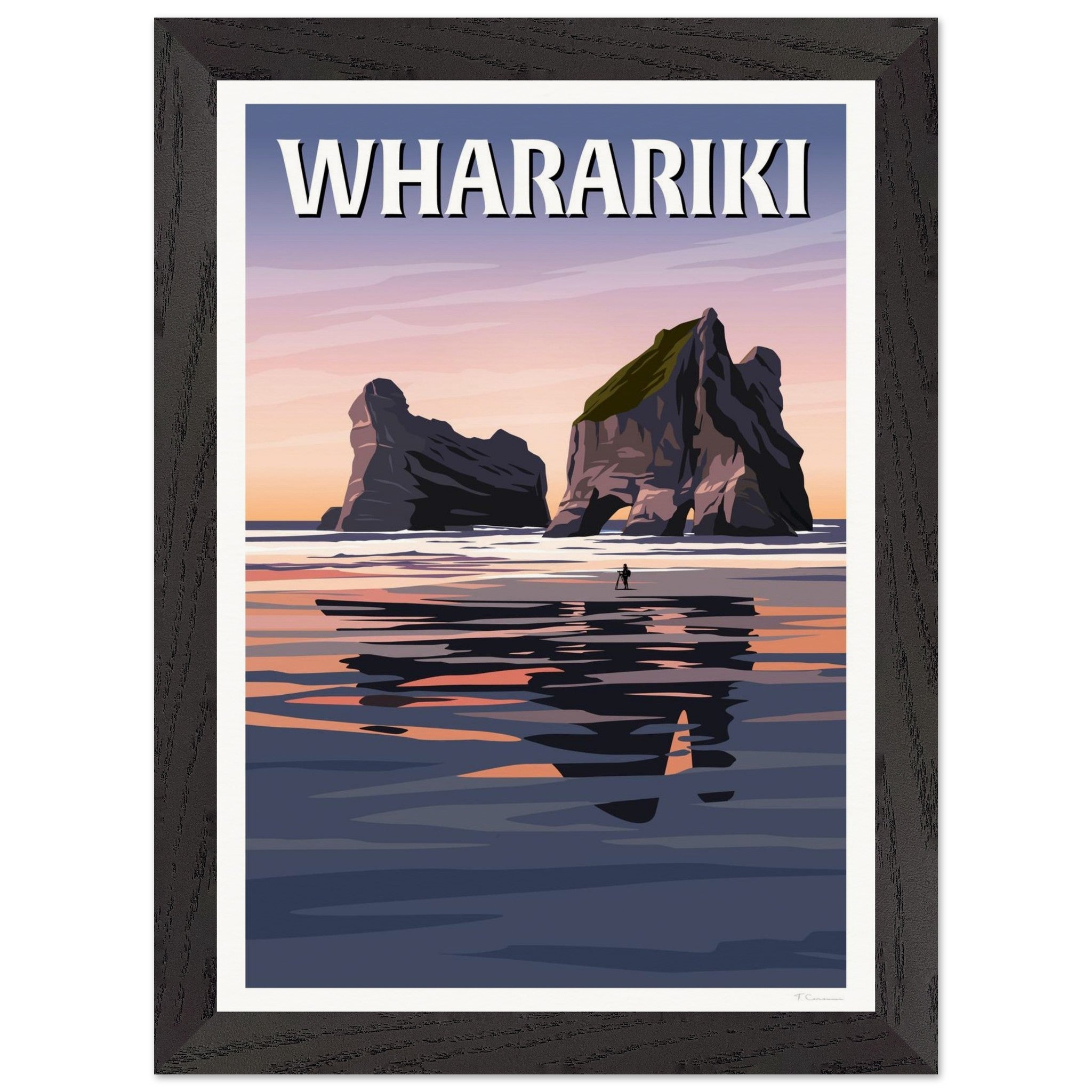 Wharariki Sunset Travel Poster, New Zealand