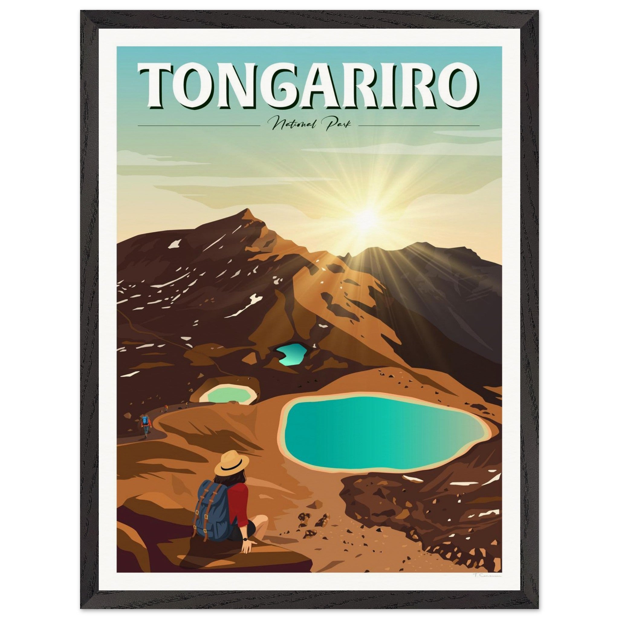 Tongariro National Park - Travel Poster of New Zealand