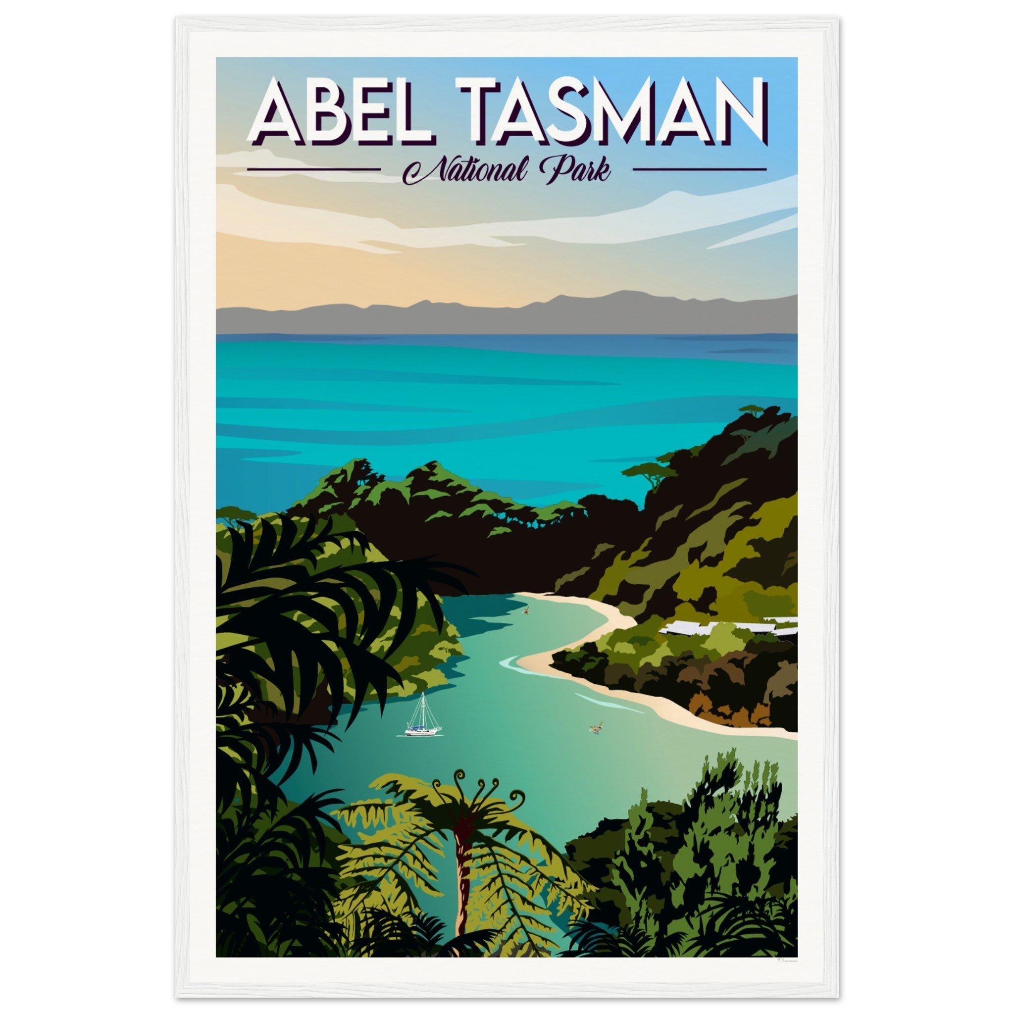 Abel Tasman National Park Travel Poster of New Zealand