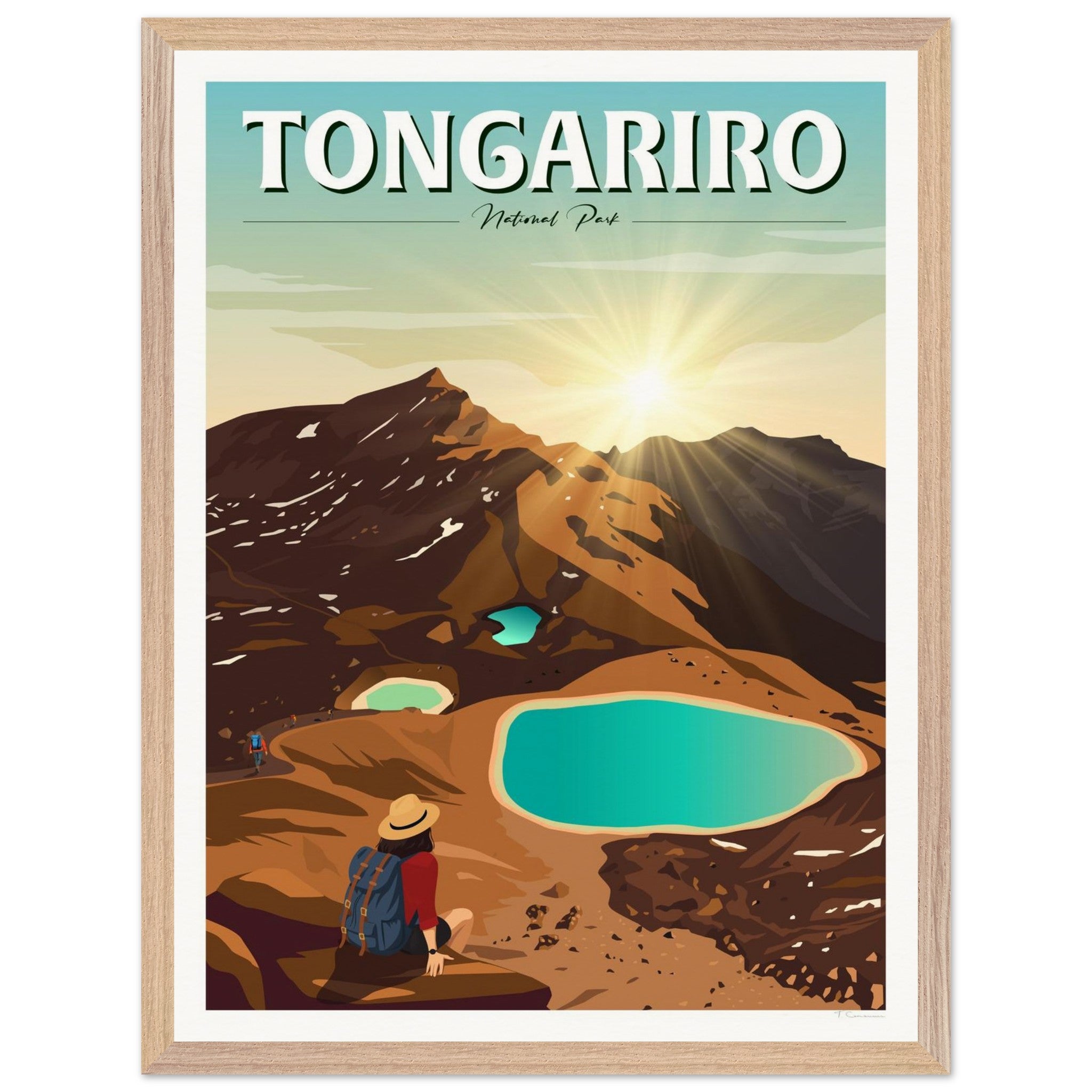 Tongariro National Park - Travel Poster of New Zealand