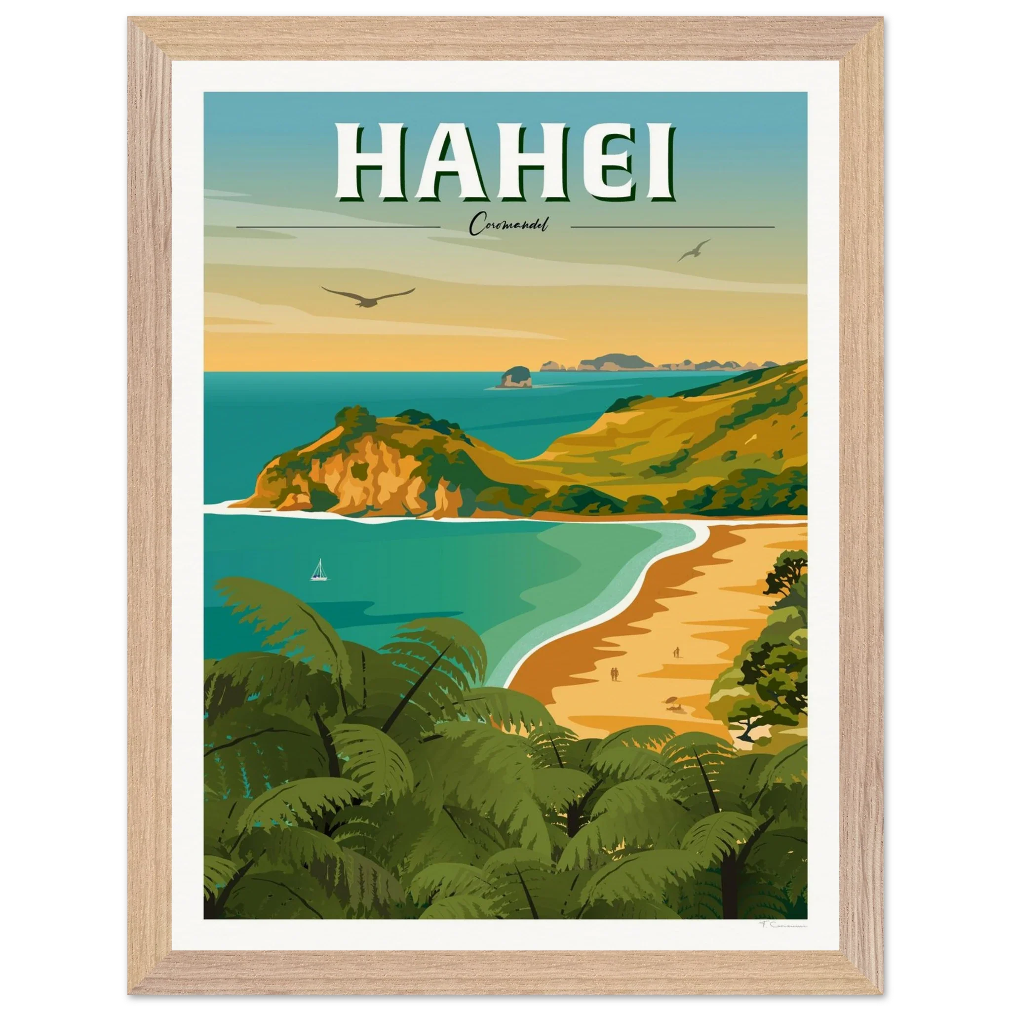 Hahei - Coromandel New Zealand Travel Poster