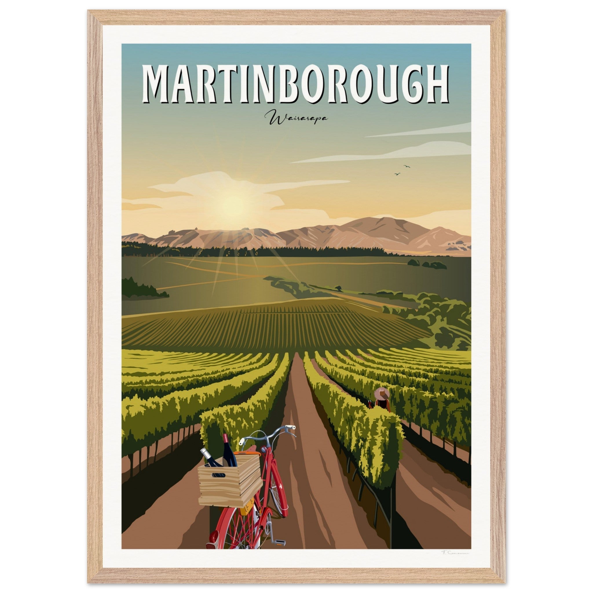 Martinborough Vines - Travel Poster, New Zealand