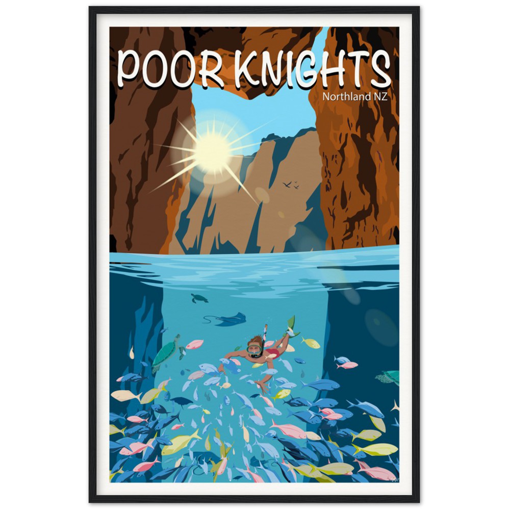 Poor Knights Travel Poster, New Zealand