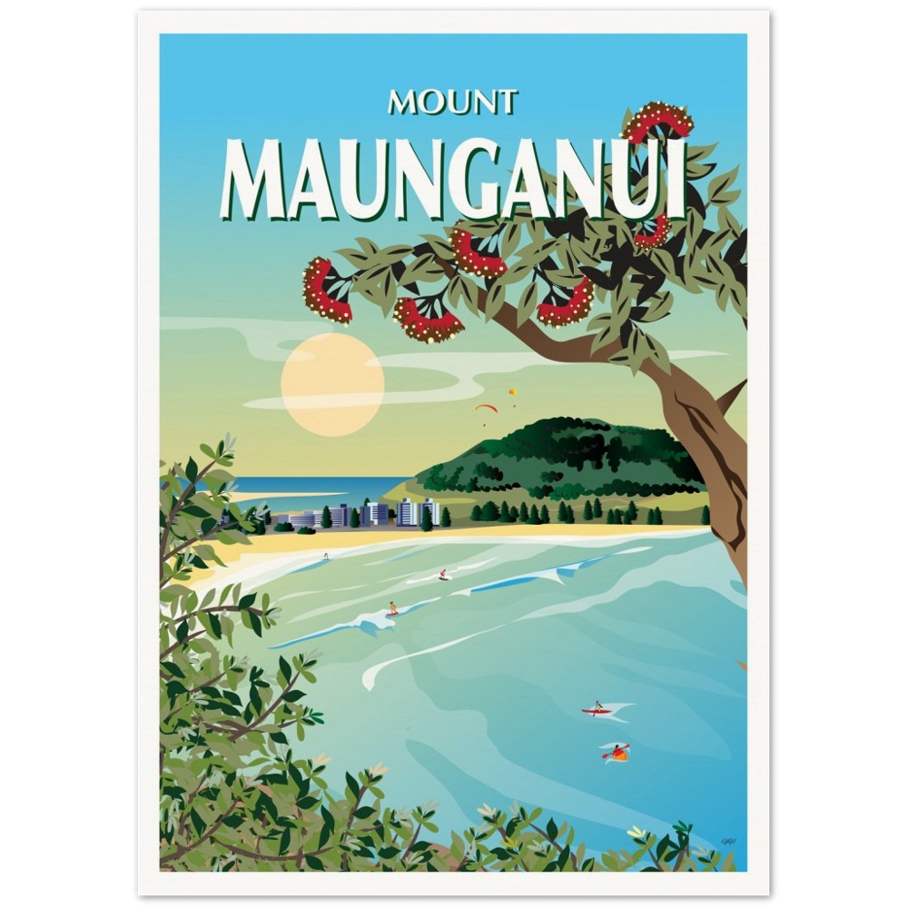 poster of Mount Maunganui in the Bay of Plenty New Zealand - Tiffany consumi - Viva home