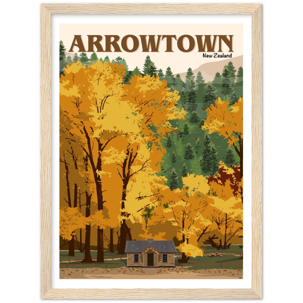 Arrowtown Travel Poster, New Zealand