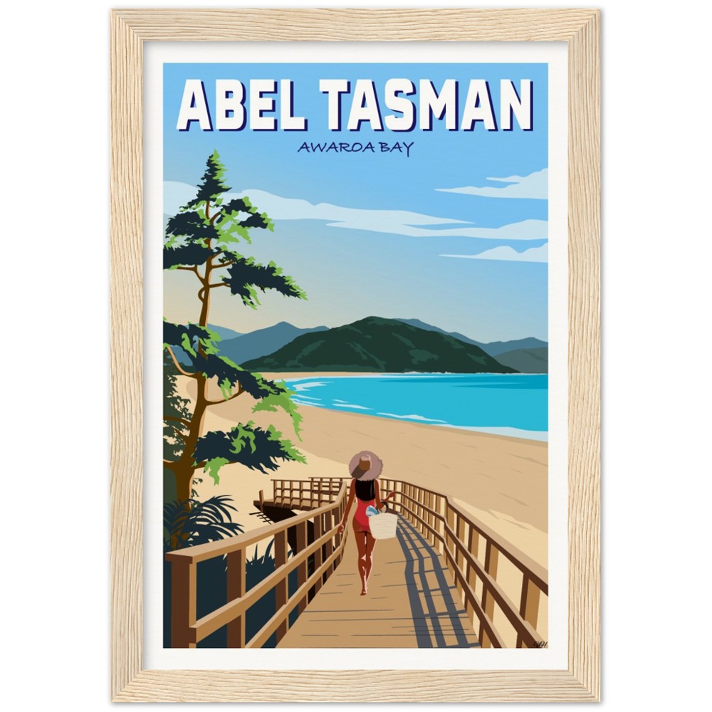 Abel Tasman - Awaroa Bay - Travel Poster, New Zealand
