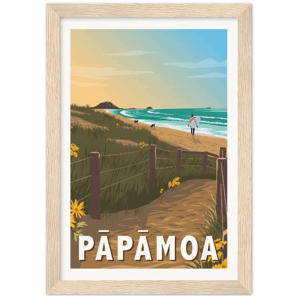 Pāpāmoa Travel Poster, New Zealand