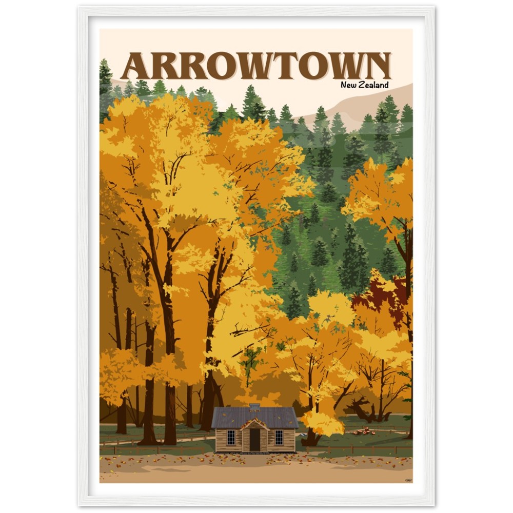 Arrowtown Travel Poster, New Zealand