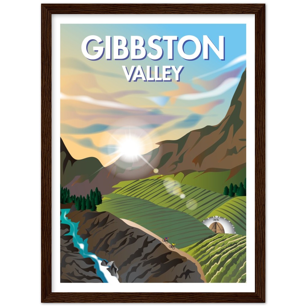 Gibbston Valley New Zealand Travel Poster