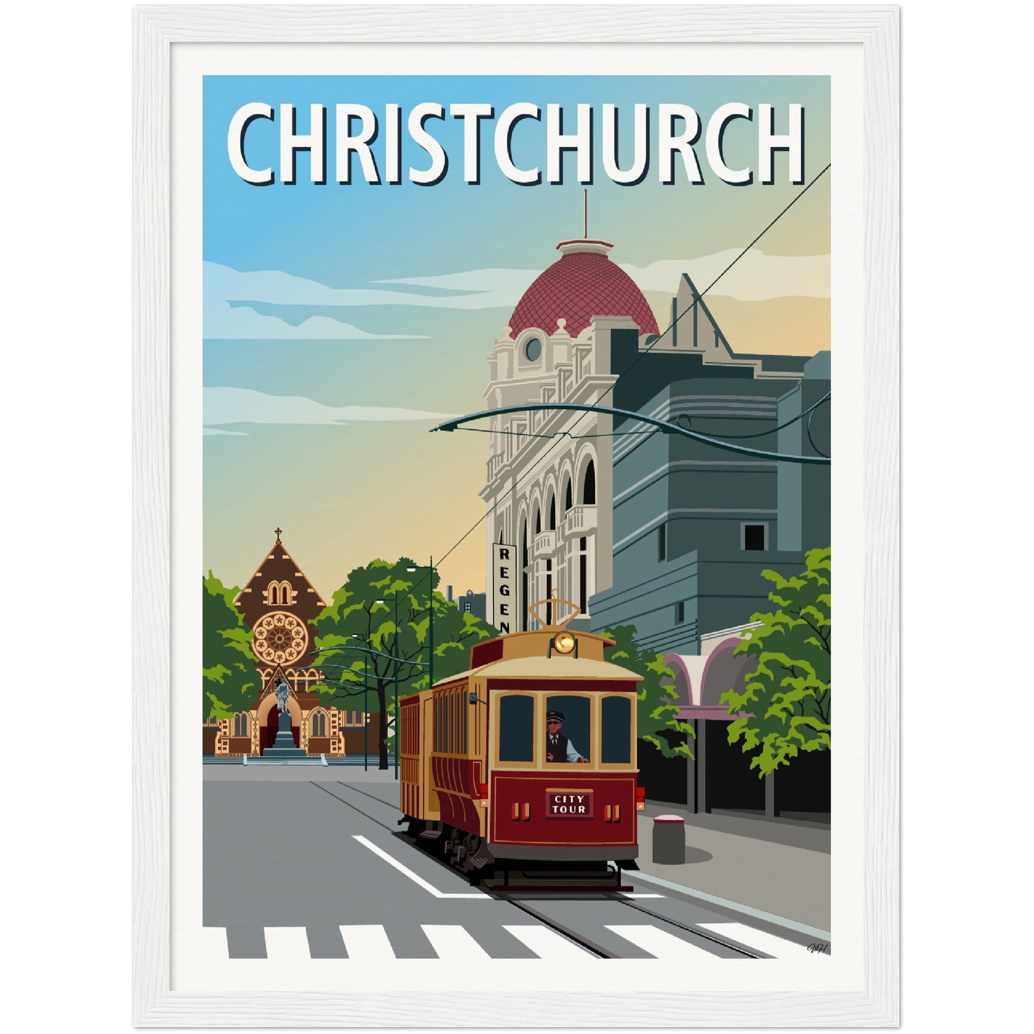 Christchurch Travel Poster, New Zealand