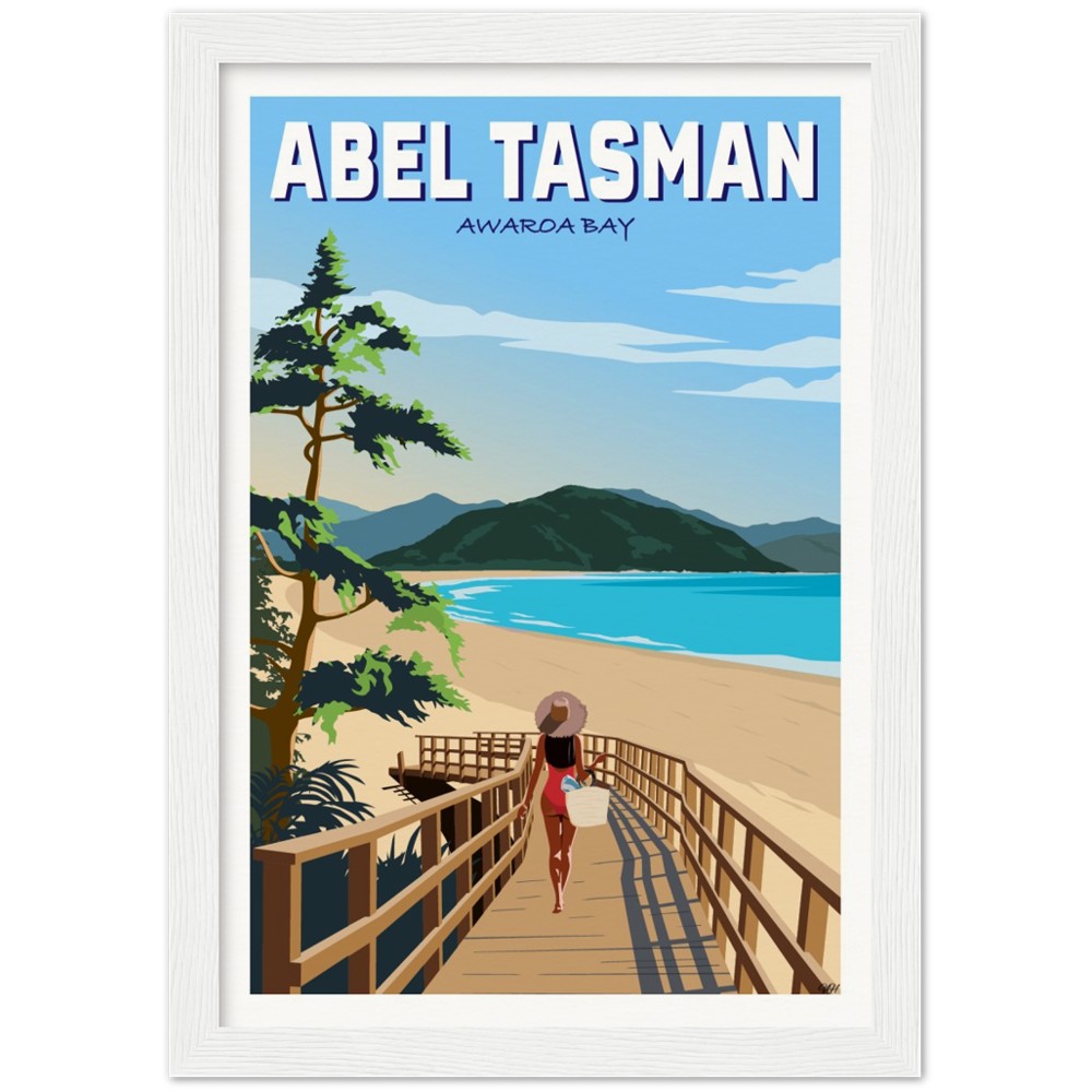 Abel Tasman - Awaroa Bay - Travel Poster, New Zealand