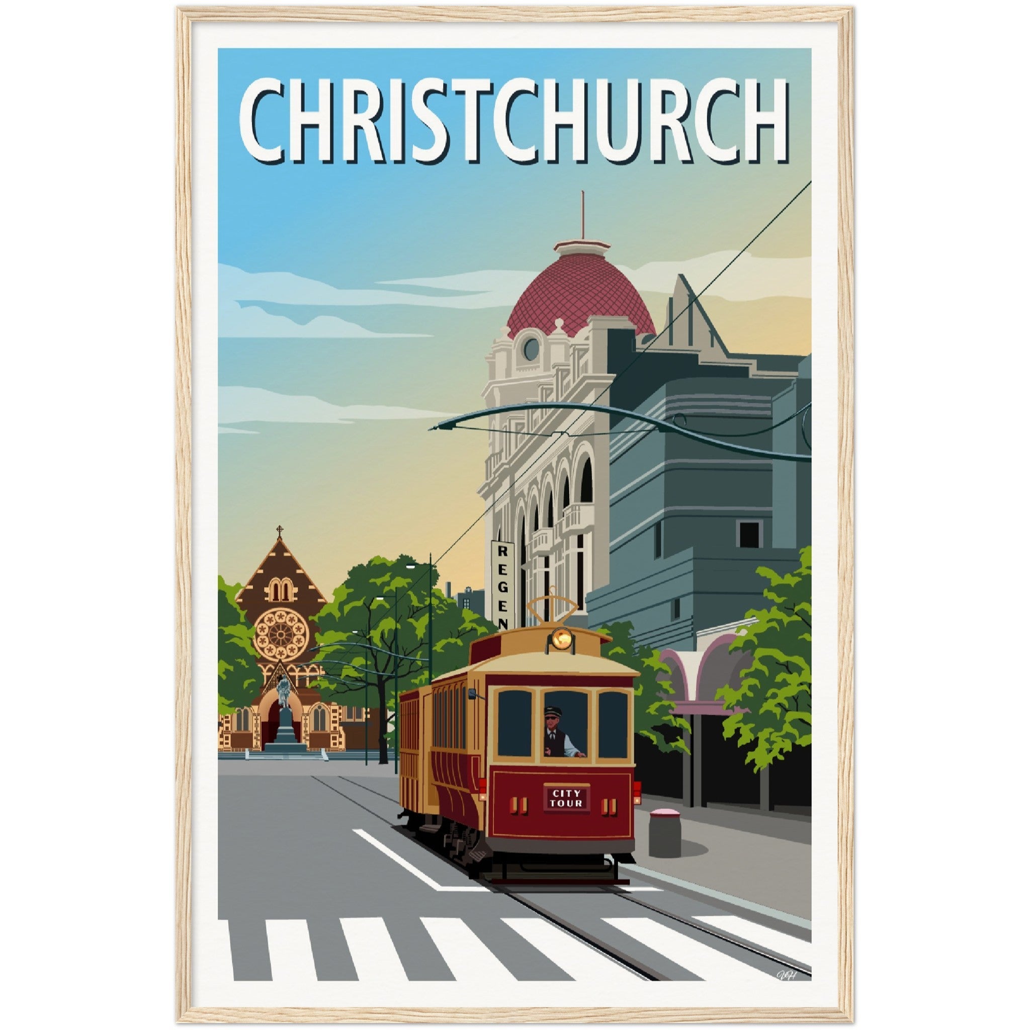 Christchurch Travel Poster, New Zealand