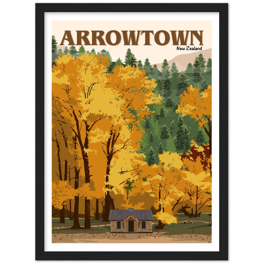 Arrowtown Travel Poster, New Zealand