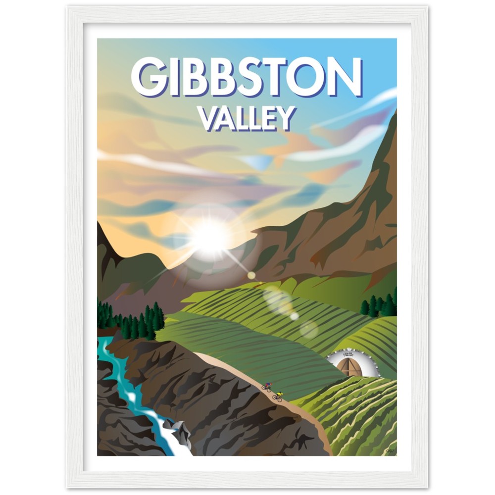 Gibbston Valley New Zealand Travel Poster