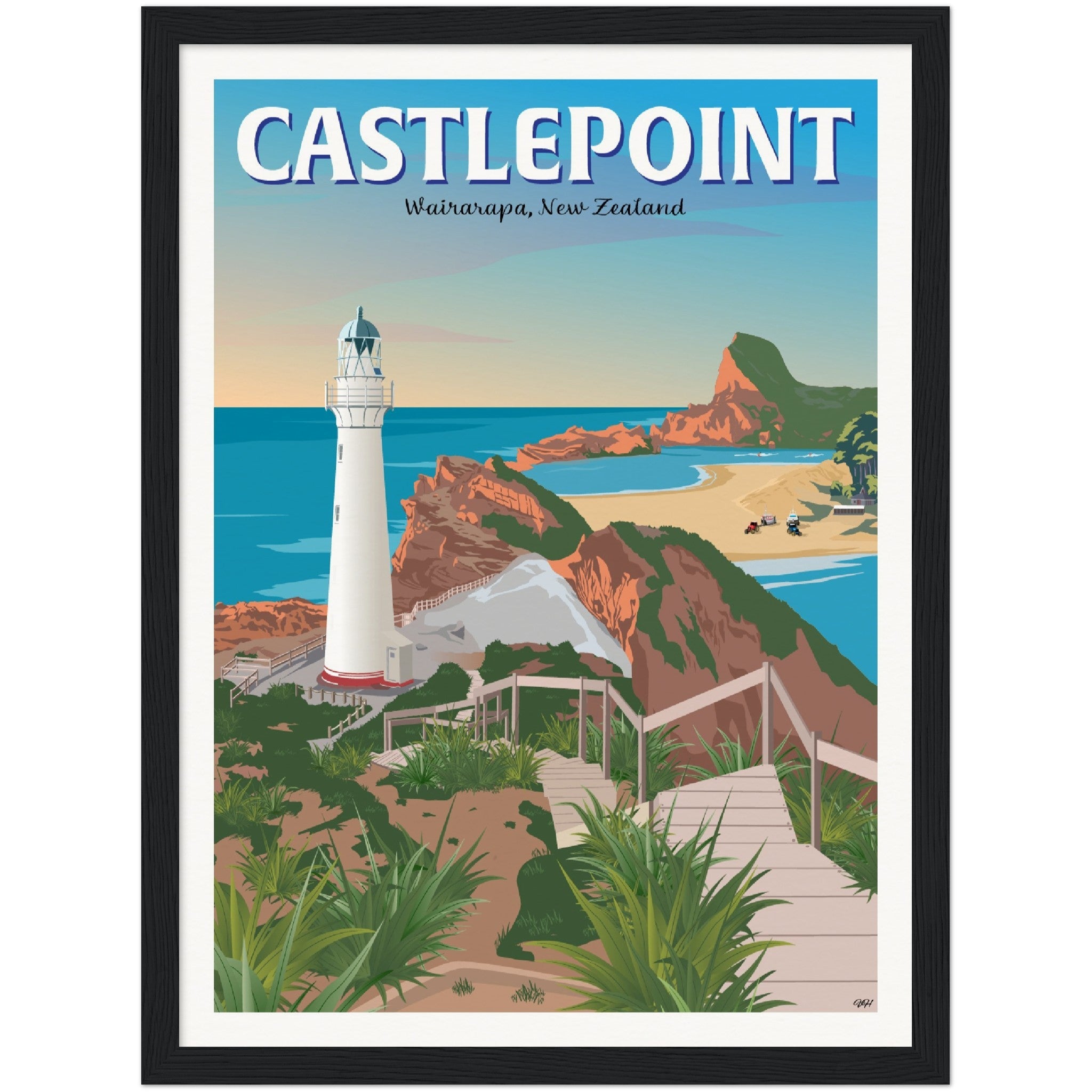 Castlepoint - Wairarapa, New Zealand - Travel Poster