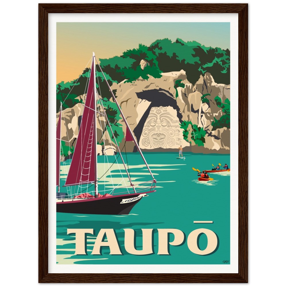 Taupō Ngātoroirangi Rock Travel Poster, New Zealand