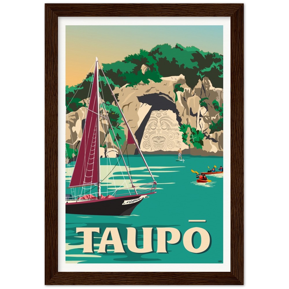 Taupō Ngātoroirangi Rock Travel Poster, New Zealand