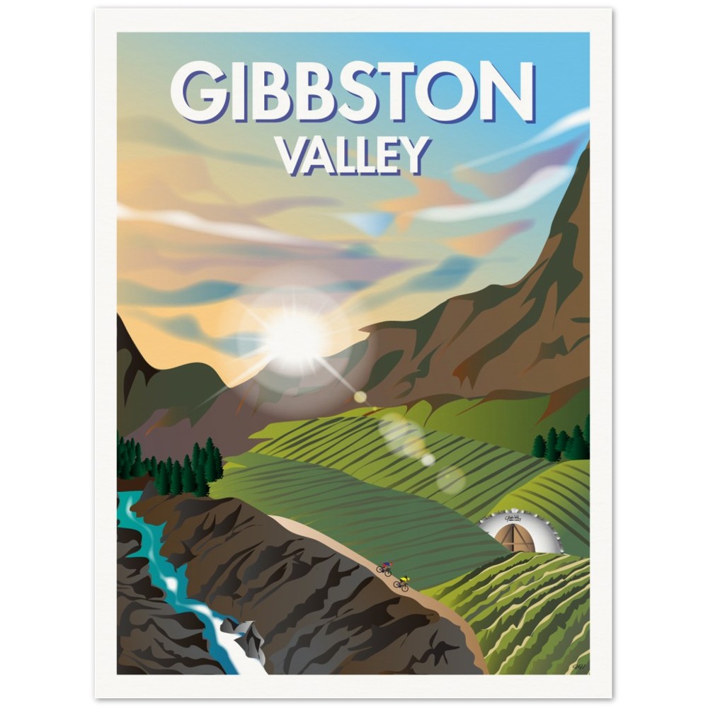Gibbston Valley New Zealand Travel Poster