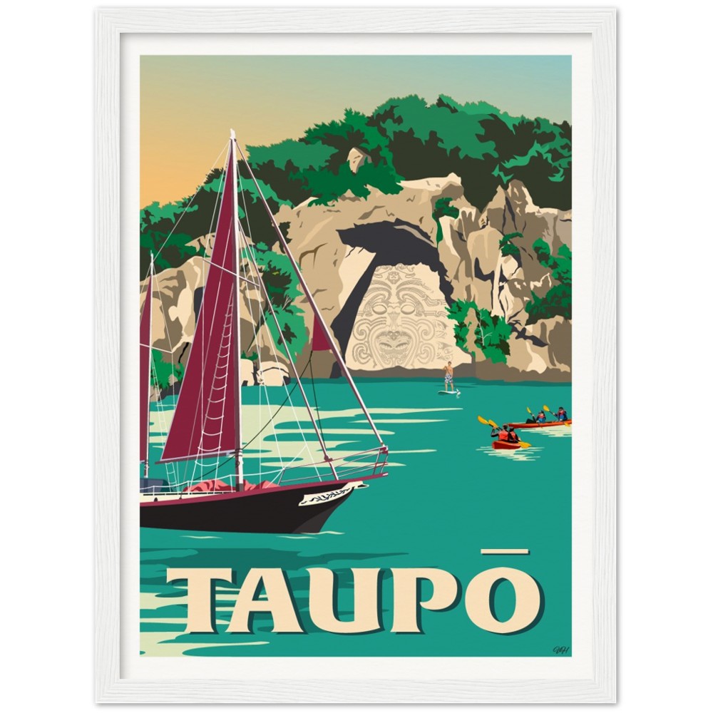 Taupō Ngātoroirangi Rock Travel Poster, New Zealand