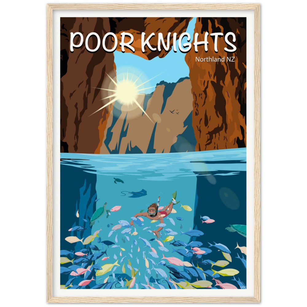 Poor Knights Travel Poster, New Zealand