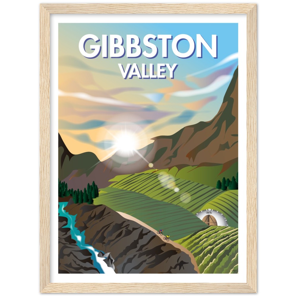 Gibbston Valley New Zealand Travel Poster