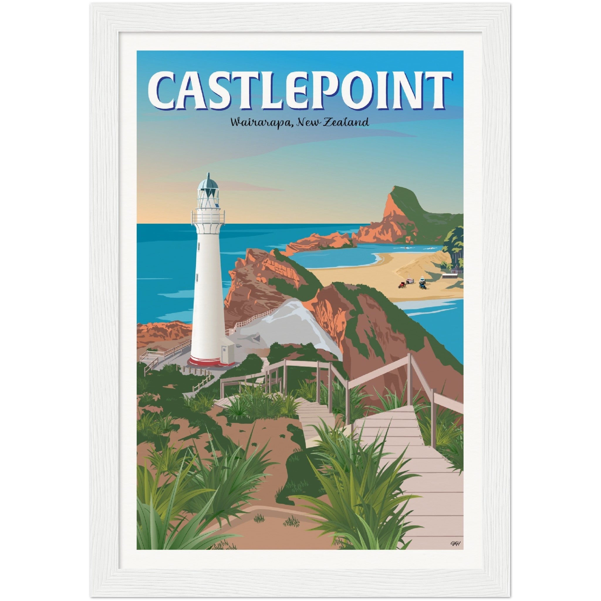 Castlepoint - Wairarapa, New Zealand - Travel Poster