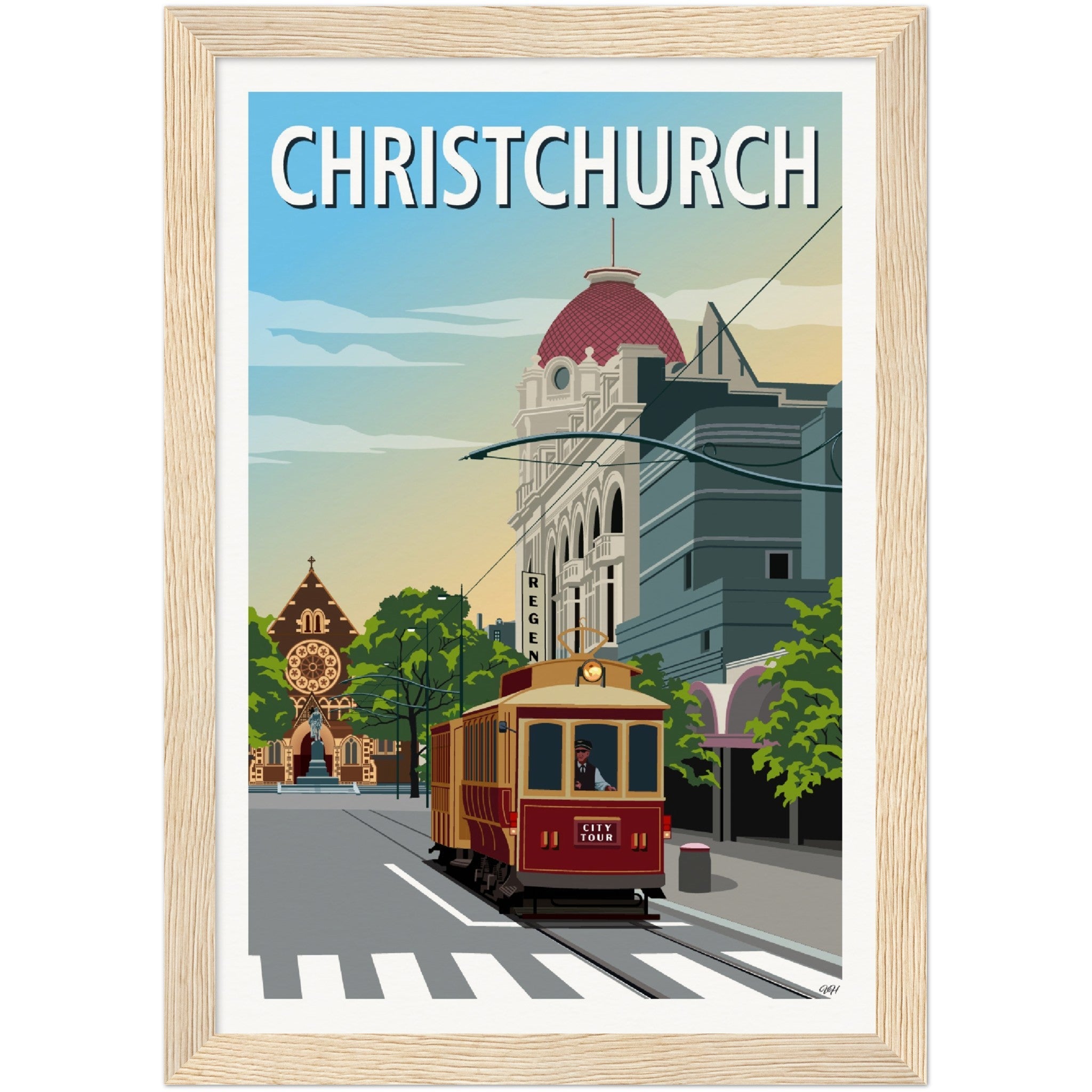 Christchurch Travel Poster, New Zealand