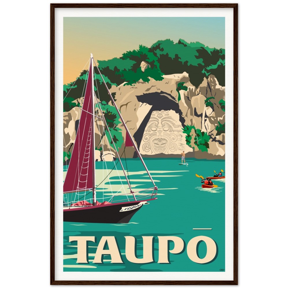 Taupō Ngātoroirangi Rock Travel Poster, New Zealand