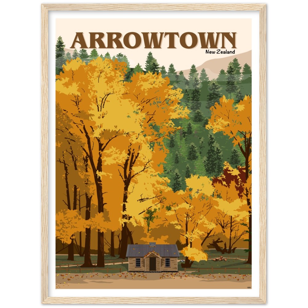 Arrowtown Travel Poster, New Zealand