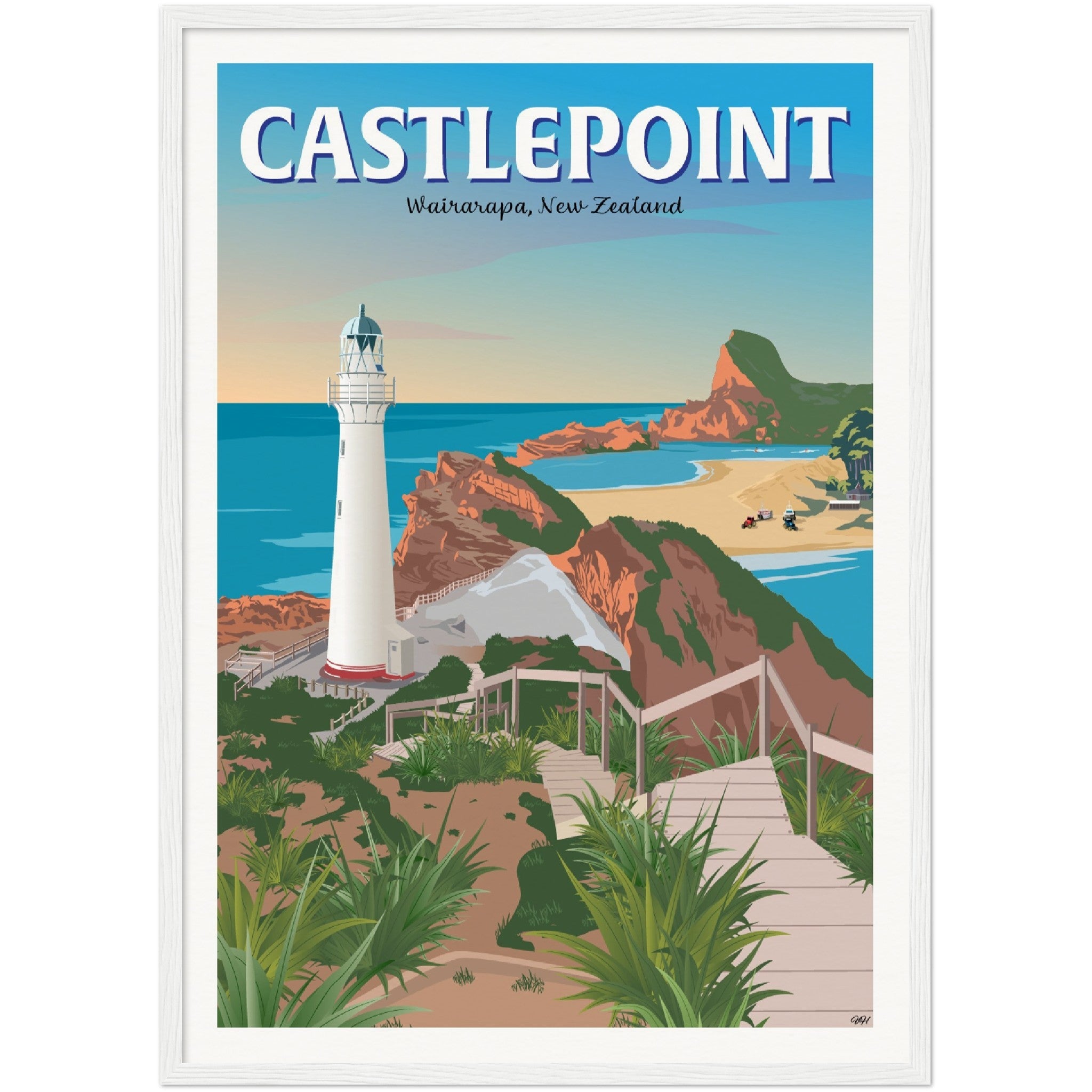 Castlepoint - Wairarapa, New Zealand - Travel Poster