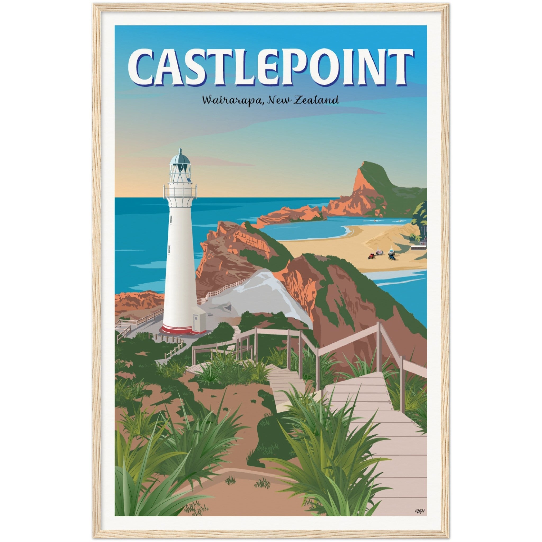Castlepoint - Wairarapa, New Zealand - Travel Poster