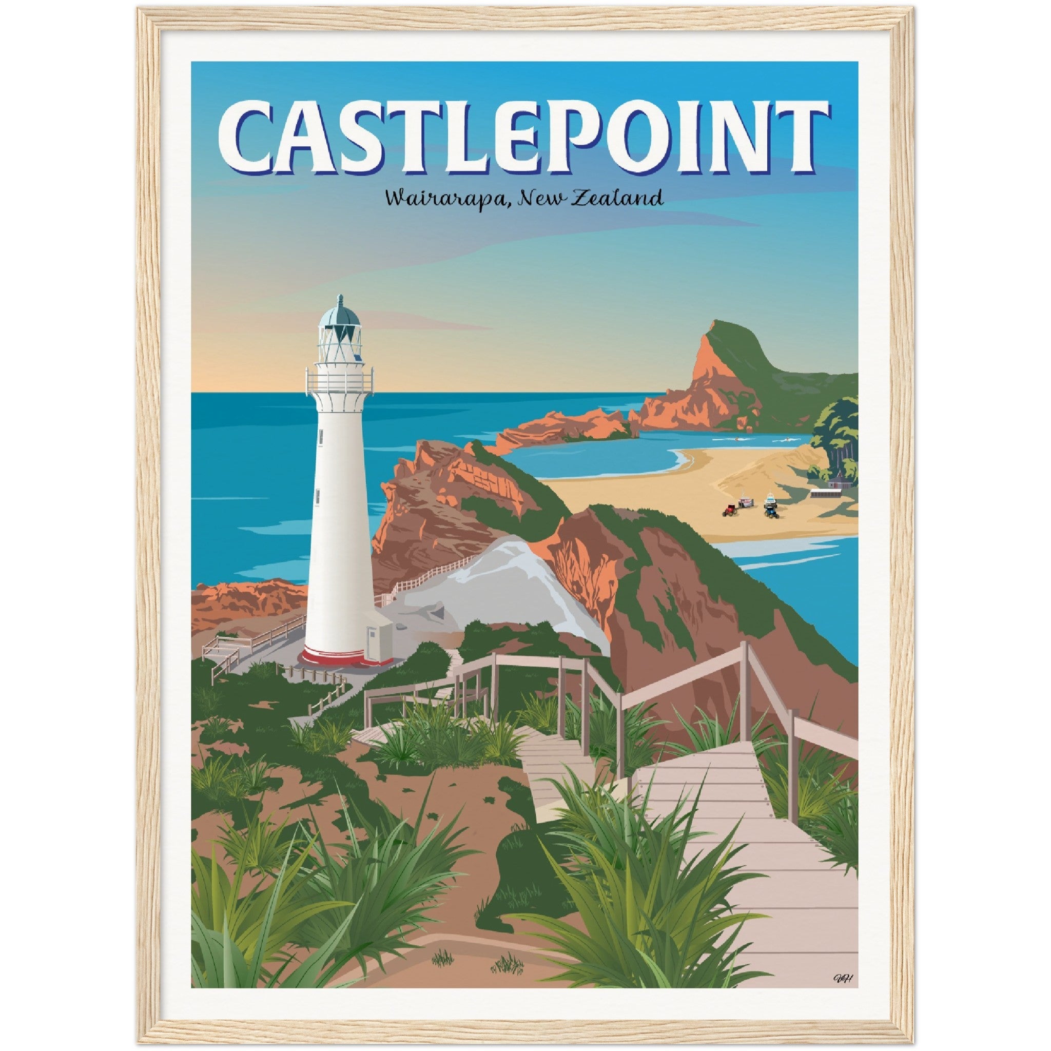 Castlepoint - Wairarapa, New Zealand - Travel Poster