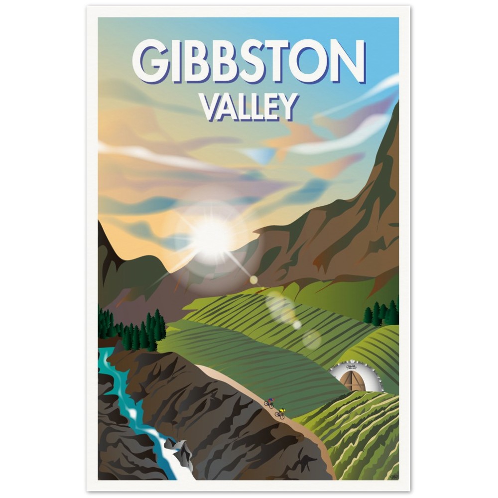 Gibbston Valley New Zealand Travel Poster