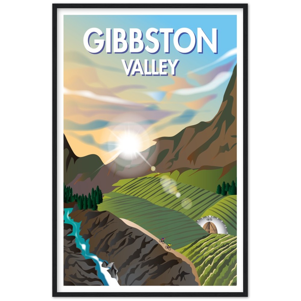 Gibbston Valley New Zealand Travel Poster