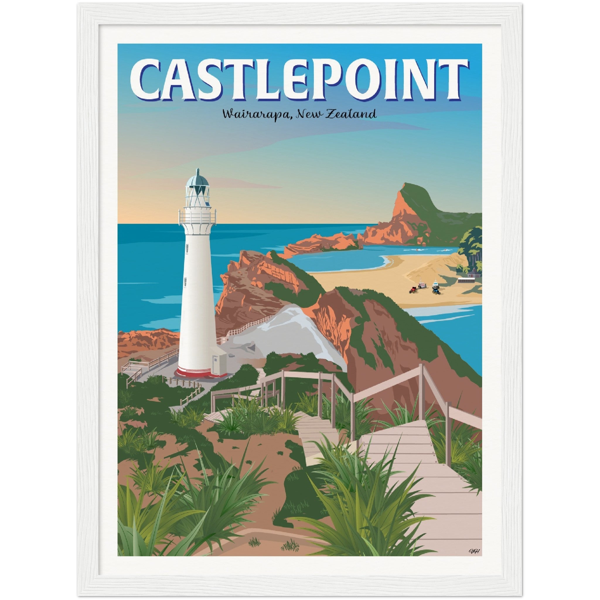 Castlepoint - Wairarapa, New Zealand - Travel Poster