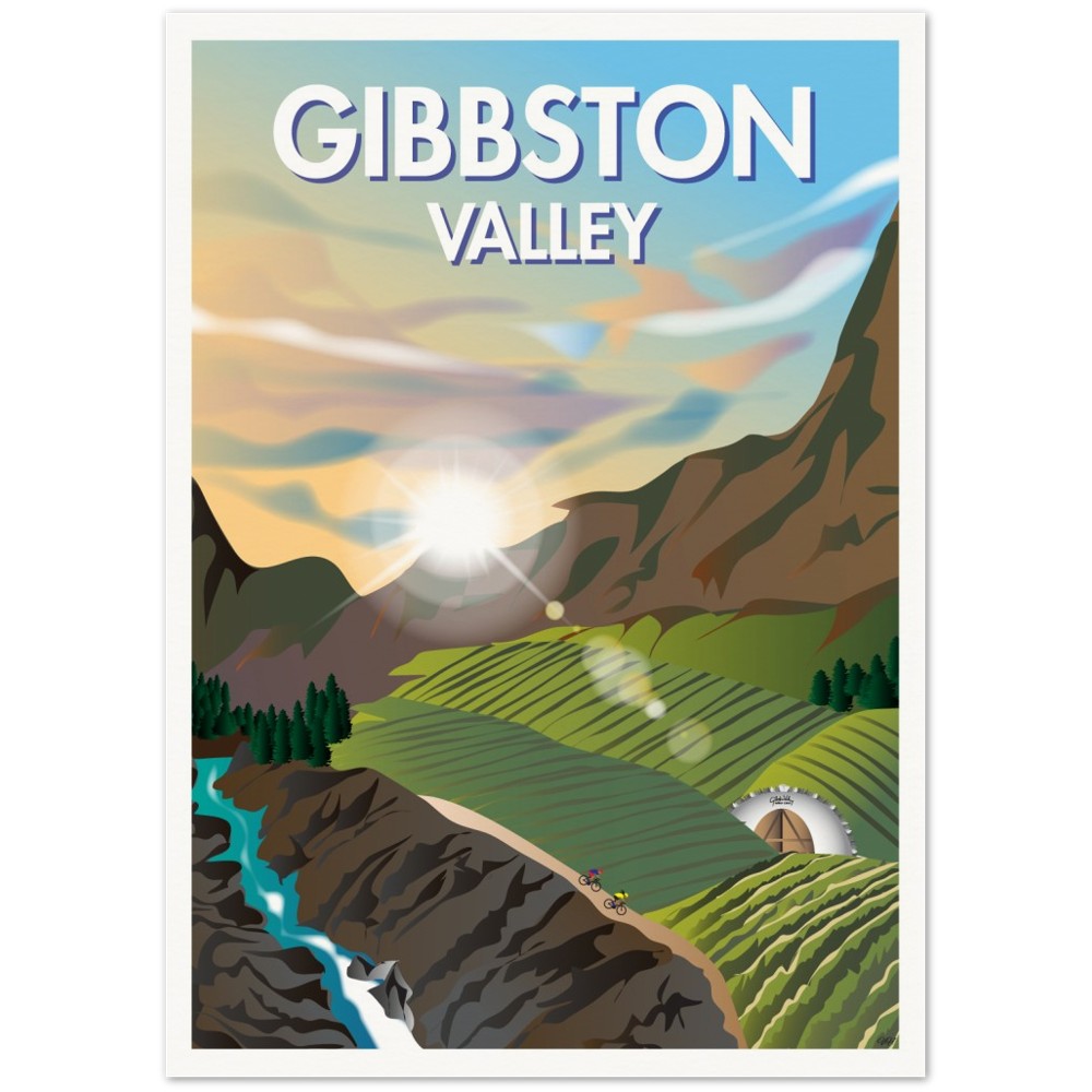 Gibbston Valley New Zealand Travel Poster