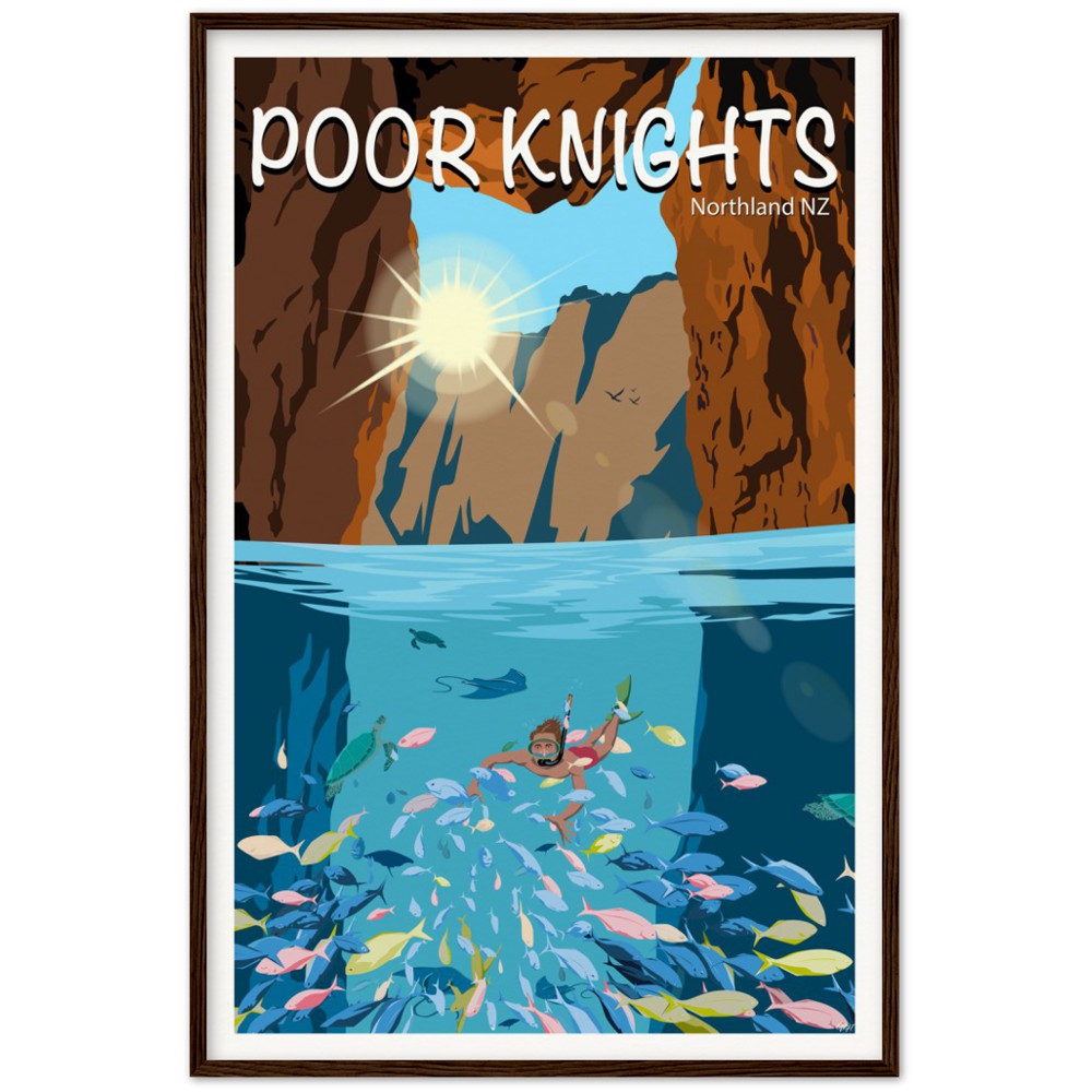 Poor Knights Travel Poster, New Zealand