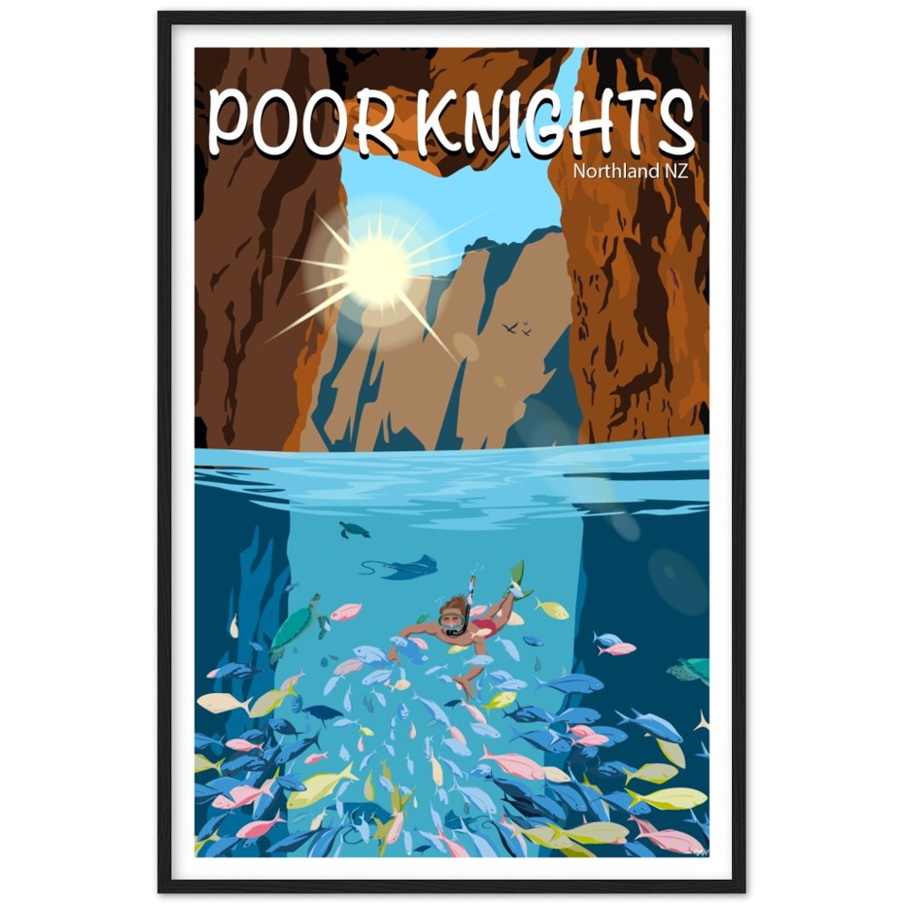 Poor Knights Travel Poster, New Zealand