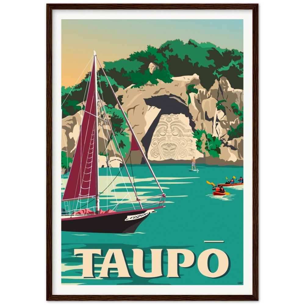 Taupō Ngātoroirangi Rock Travel Poster, New Zealand