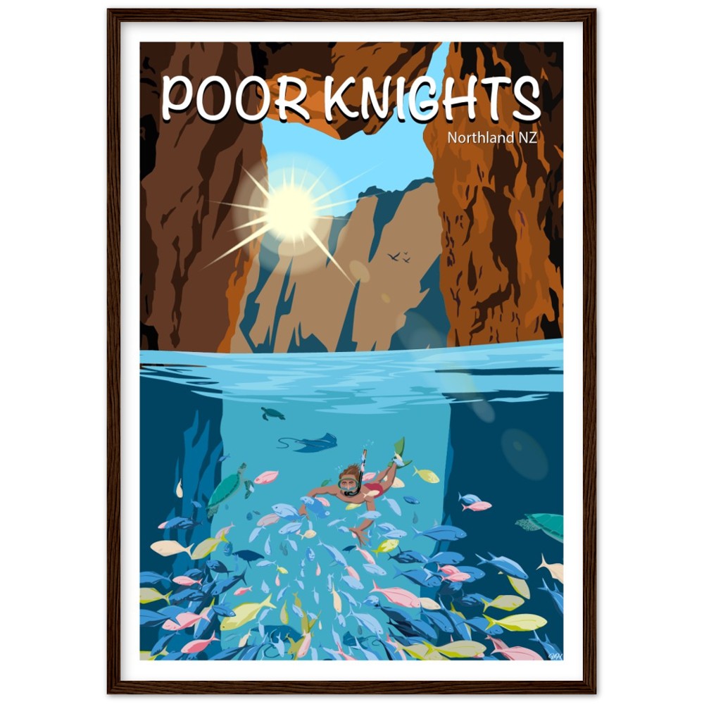 Poor Knights Travel Poster, New Zealand