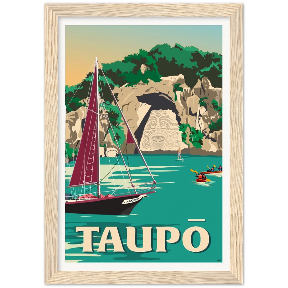 Taupō Ngātoroirangi Rock Travel Poster, New Zealand