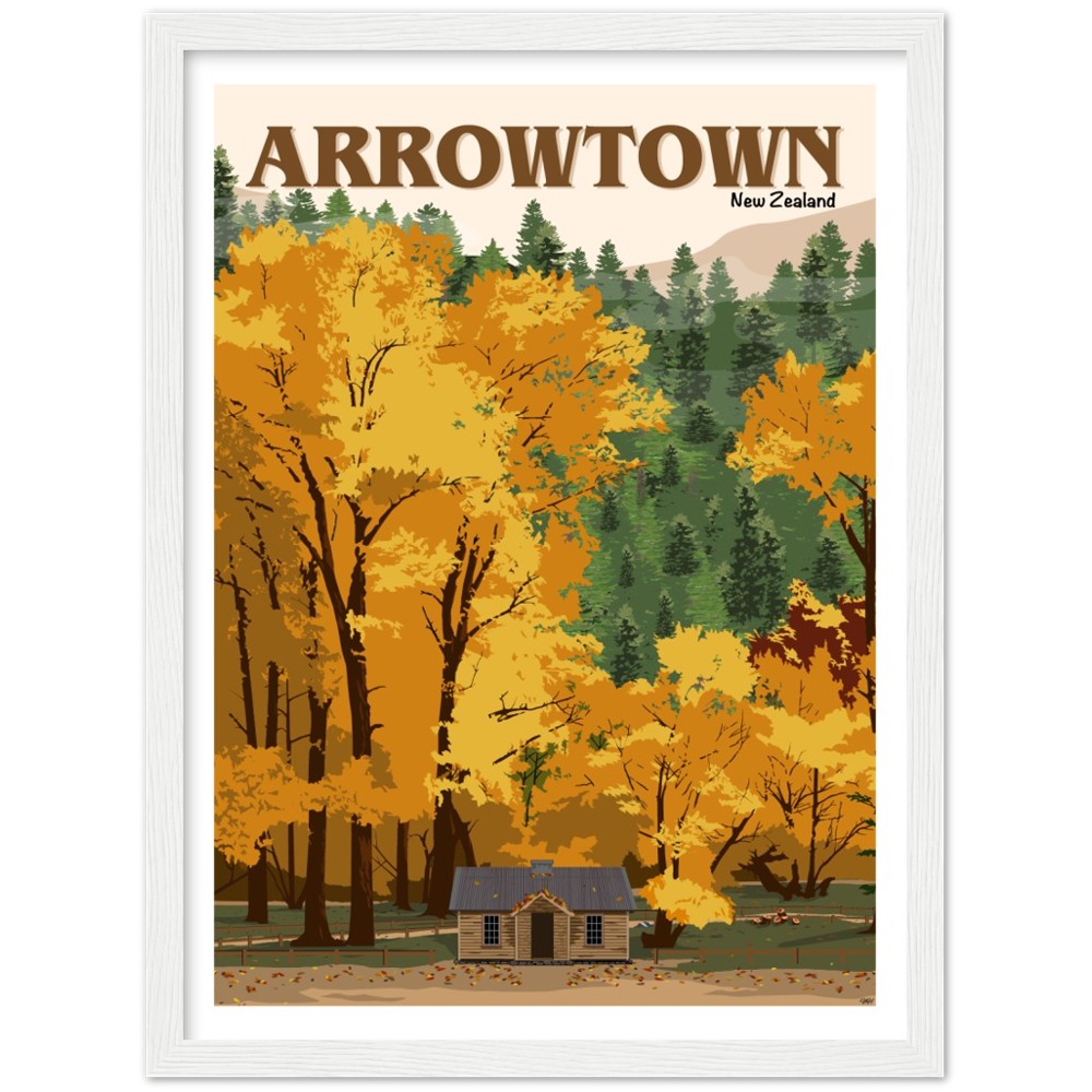 Arrowtown Travel Poster, New Zealand