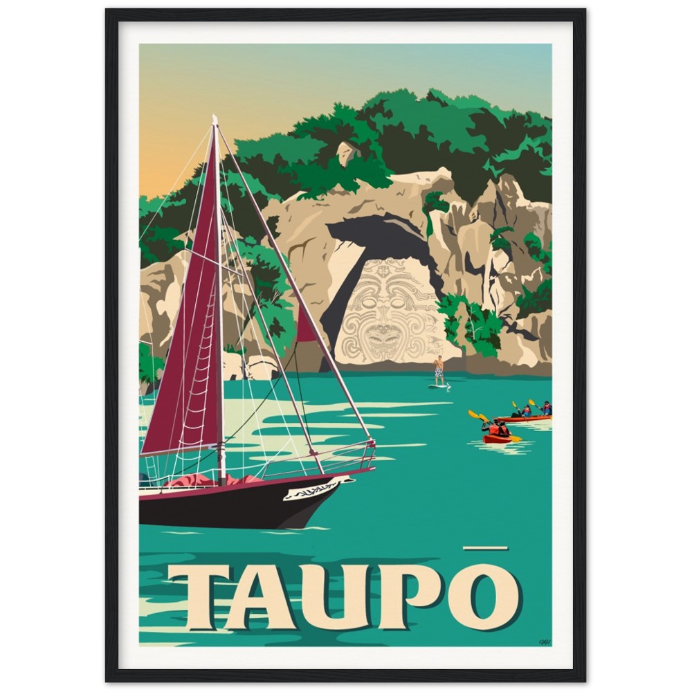 Taupō Ngātoroirangi Rock Travel Poster, New Zealand