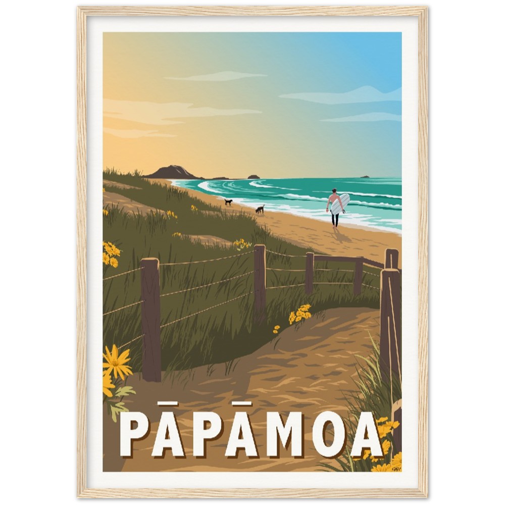 Pāpāmoa Travel Poster, New Zealand