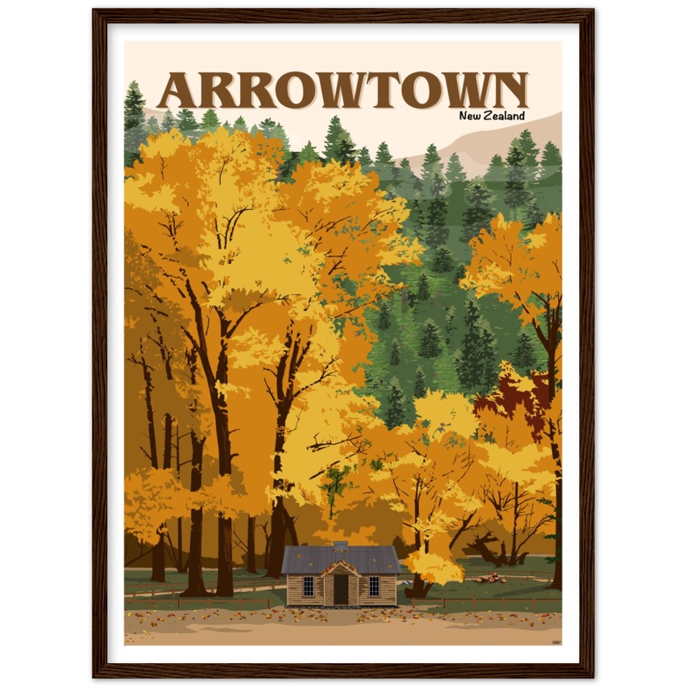Arrowtown Travel Poster, New Zealand
