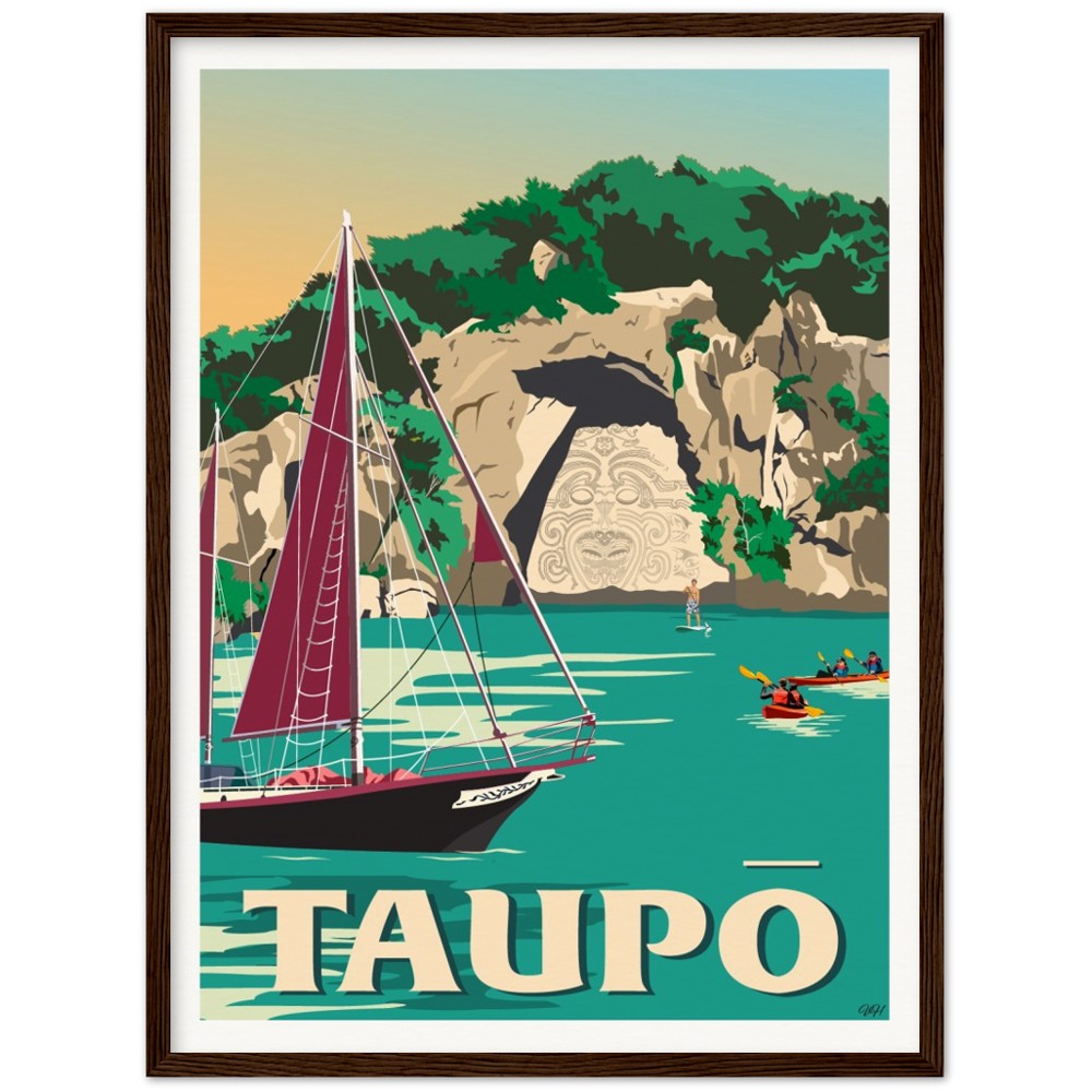 Taupō Ngātoroirangi Rock Travel Poster, New Zealand